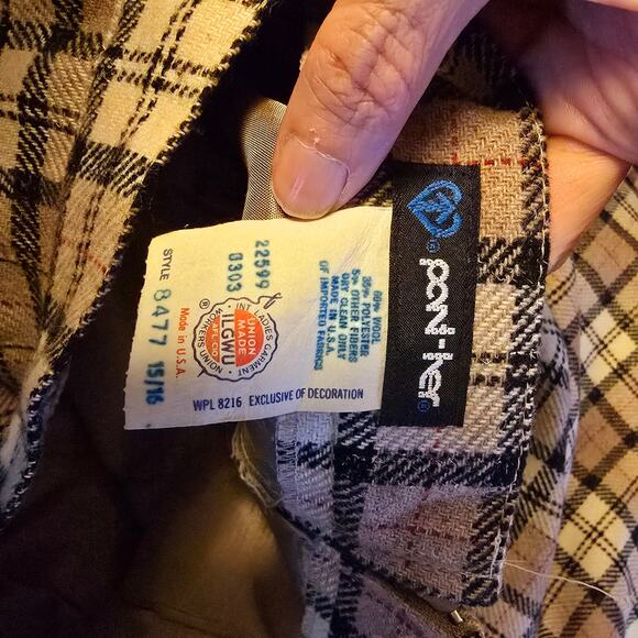 vintage Panther wool blend plaid pleated midi skirt - Picture 3 of 3